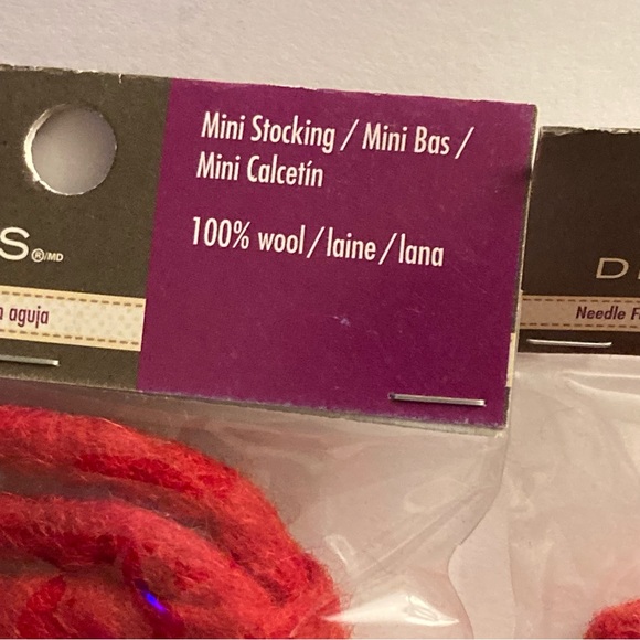 4 Dimensions FeltWorks 100% Wool Mini Christmas Stocking Fillable Red - Picture 13 of 14